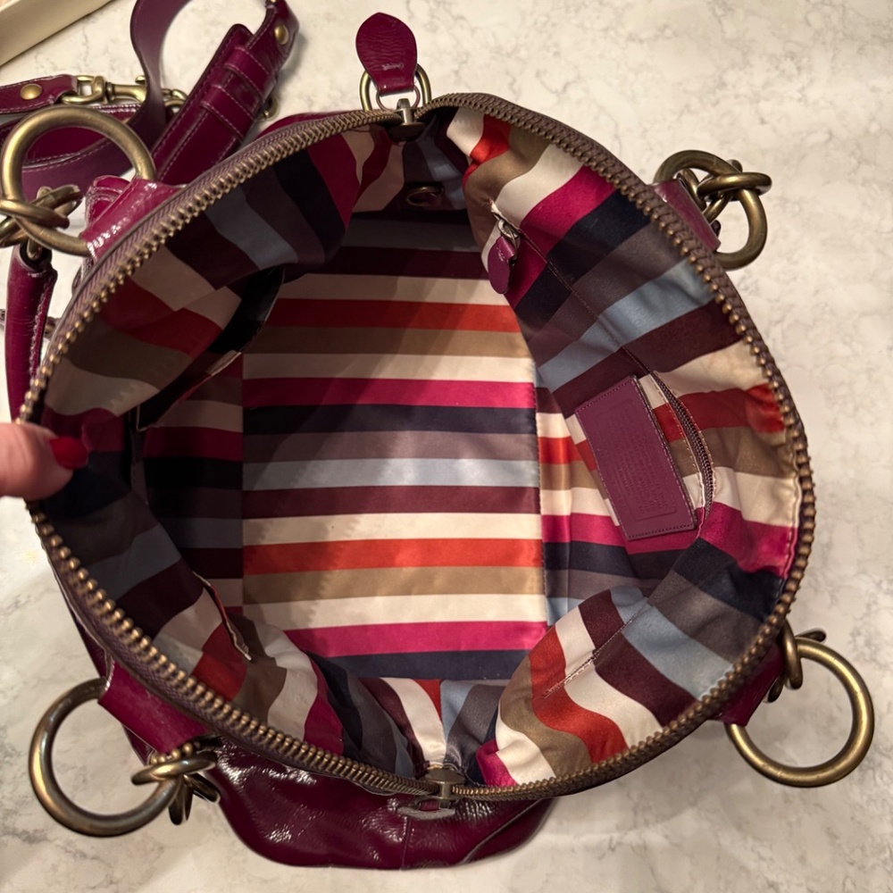 Coach Legacy Francine Patent Leather Satchel - Purple - Picture 9 of 14